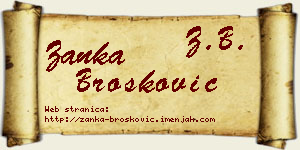 Žanka Brošković vizit kartica